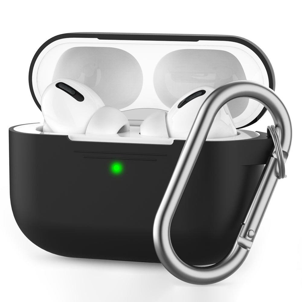 AHASTYLE PT-P1 Earphone Silicone Case for Apple AirPods Pro Earbud Charging Box Full Protection Cover with Carabiner AHASTYLE PT-P1 Earphone Silicone Case for Apple AirPods Pro Earbud Charging Box Full Protection Cover with Carabiner